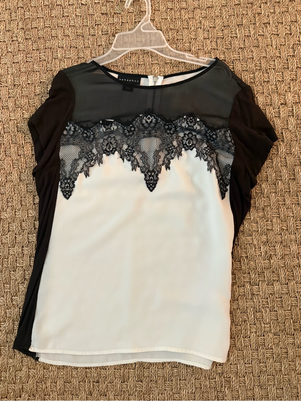 Metaphor Black & White Lace Women's Blouse